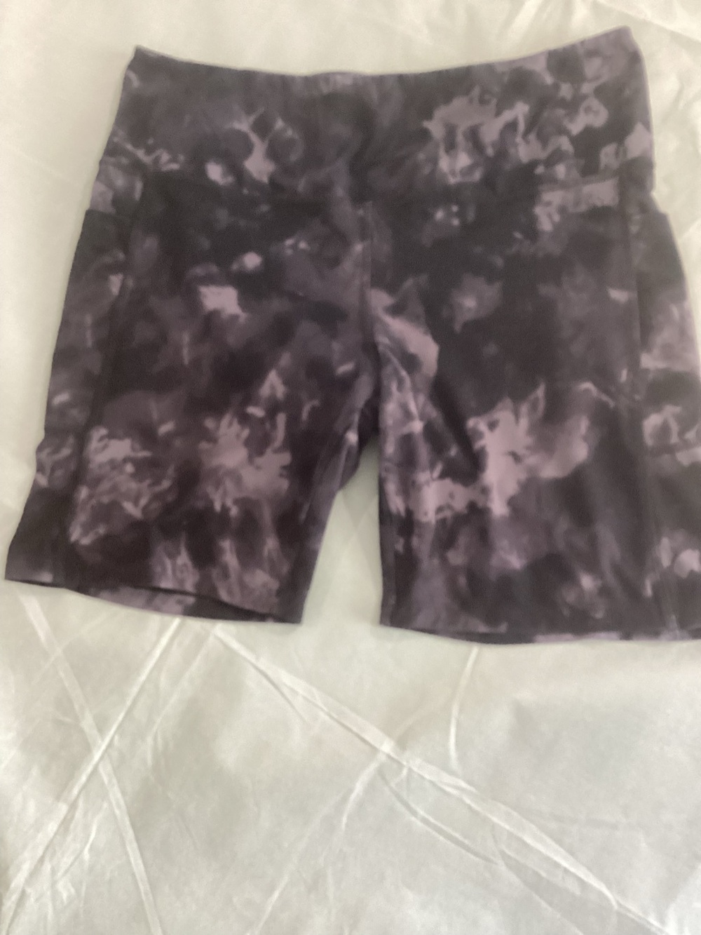 Danskin Black and Purple Tie-Dye Bike Shorts size xl #421